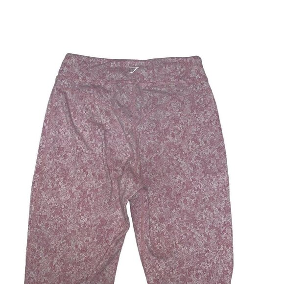 Gymshark Women's S Small Leggings Cropped Pink White Space Dye High Waist - Picture 6 of 7